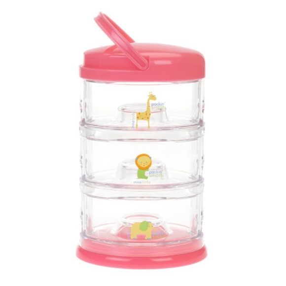 NEW - Innobaby Packin' Smart Stackables 3 Tier Zoo Animals - Pink - Picture 2 of 3